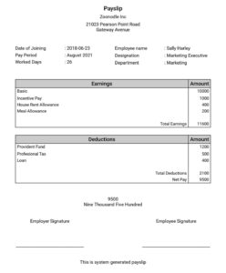 Payslip Sample Template Paysliper - Fillable Form 2024