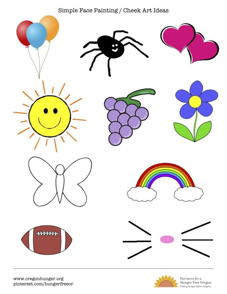 Printable Easy Face Painting Templates