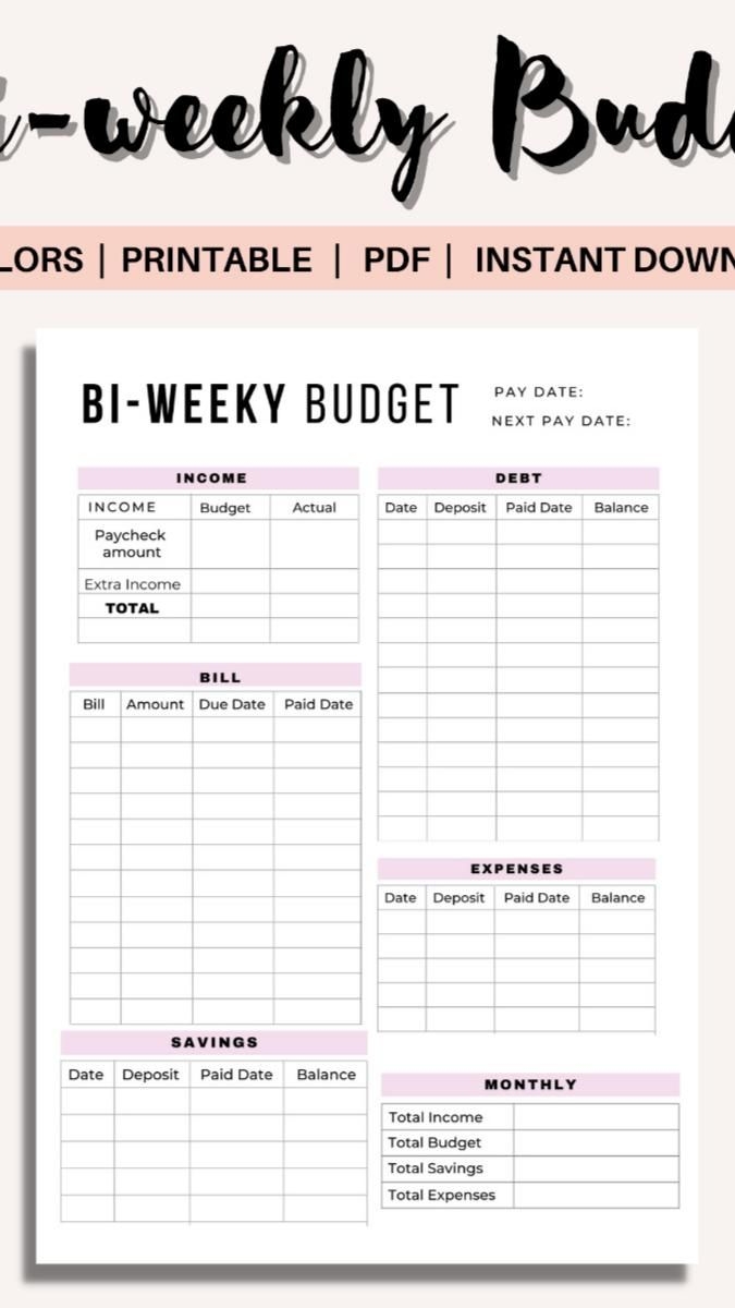 Pin On Budget Planner