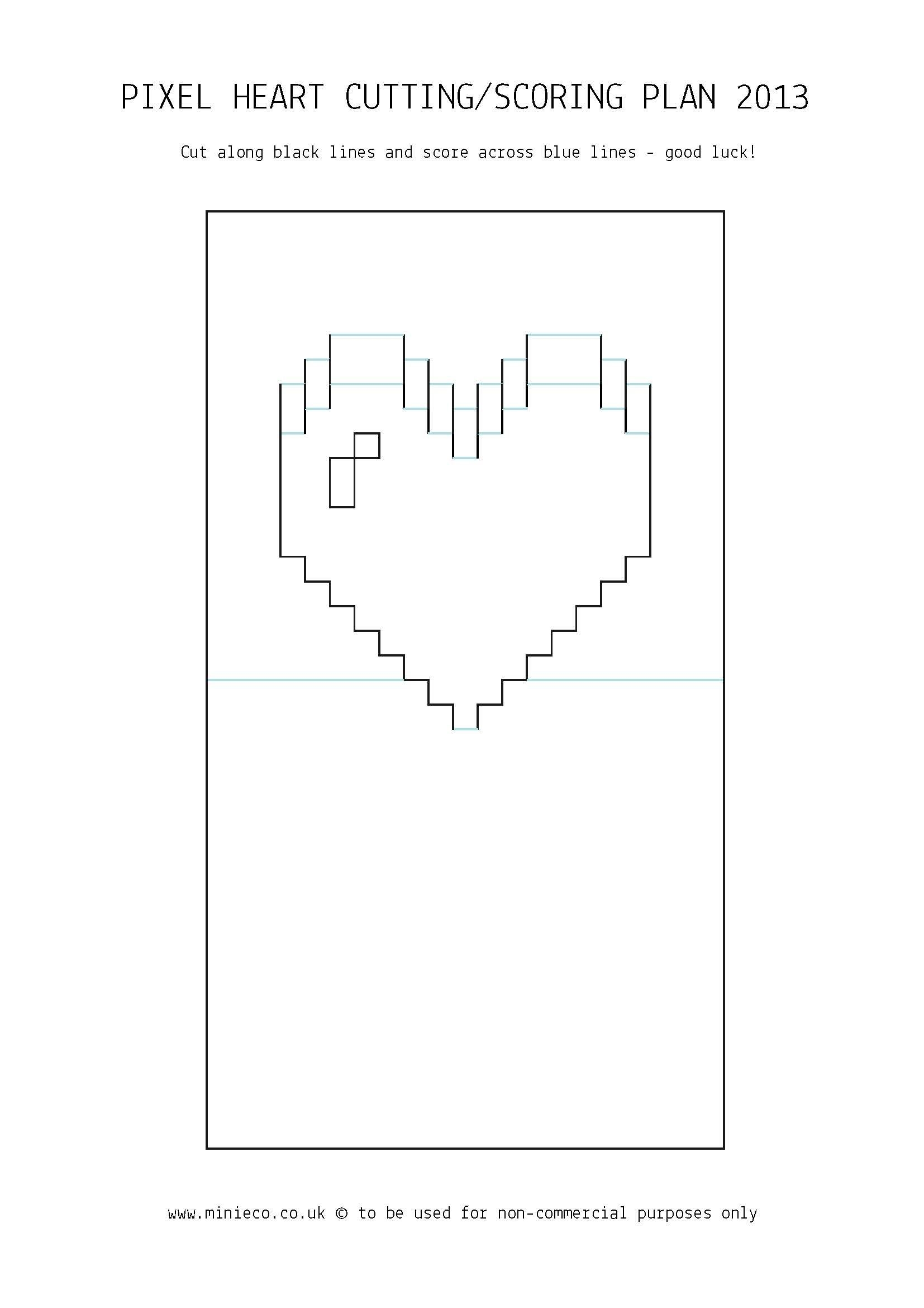 Pixel Heart Pop Up Card Pop Up Card Templates Pixel Heart Heart Pop Up Card