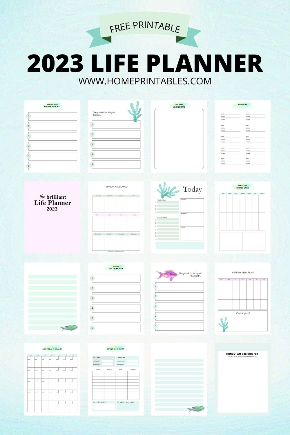 Planner 2023 PDF Free Download 40 Awesome Printables For You 