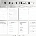 Podcast Planner Template Editable Podcast Worksheet Podcast Printable Content Calendar Podcast Episode Planner Podcast Checkl Podcasts Planner Template Planner