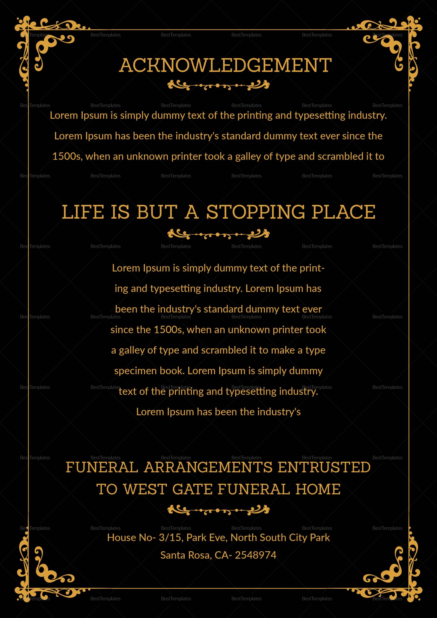 Premium Funeral Resolution Template In Adobe Photoshop Microsoft Word