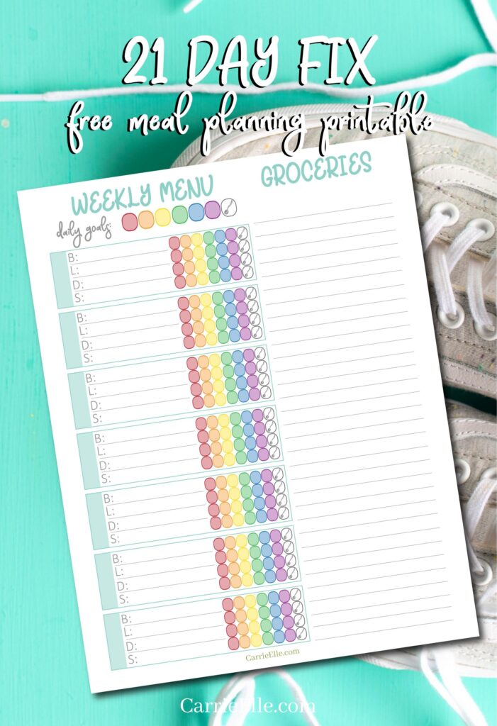 21 Day Fix Printable Meal Planner