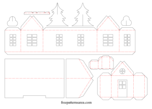 Printable 3D Paper House Template For Craft FreePatternsArea - Fillable ...