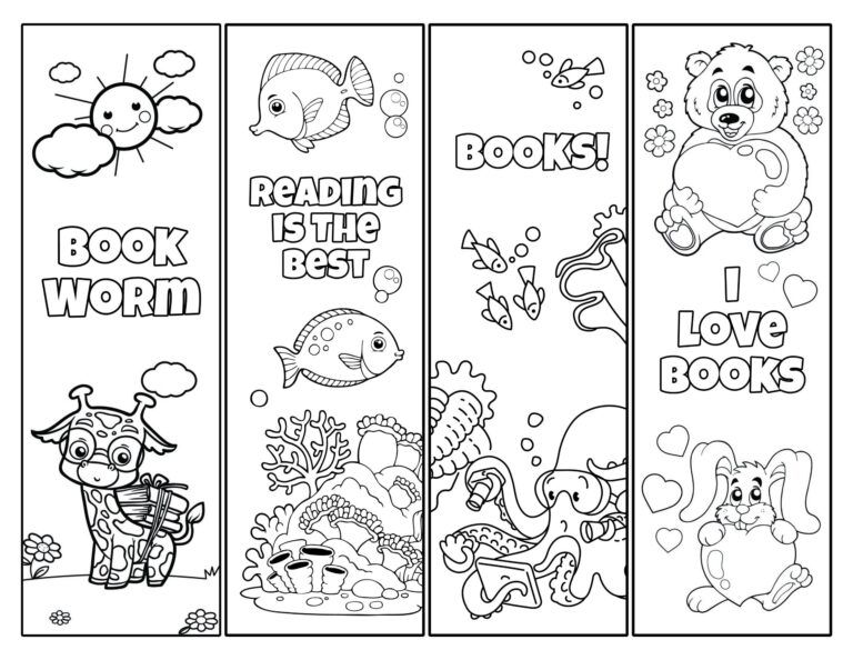 Printable Bookmarks To Color For Kids - Fillable Form 2024