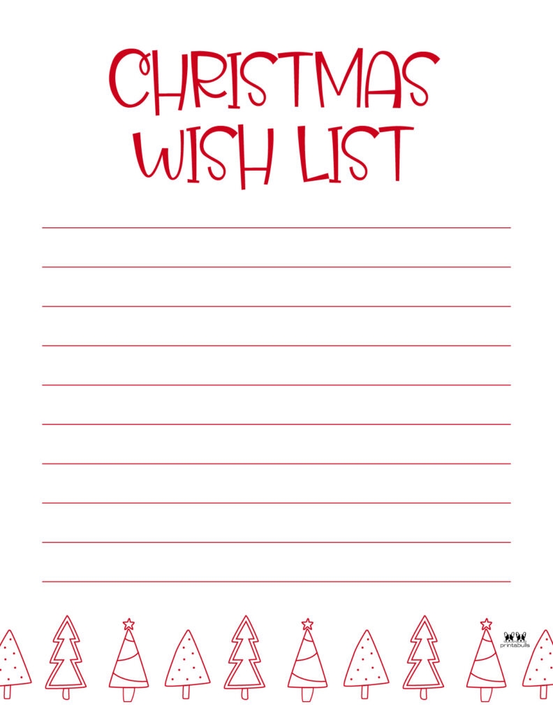 Free Printable Christmas Wish List Template