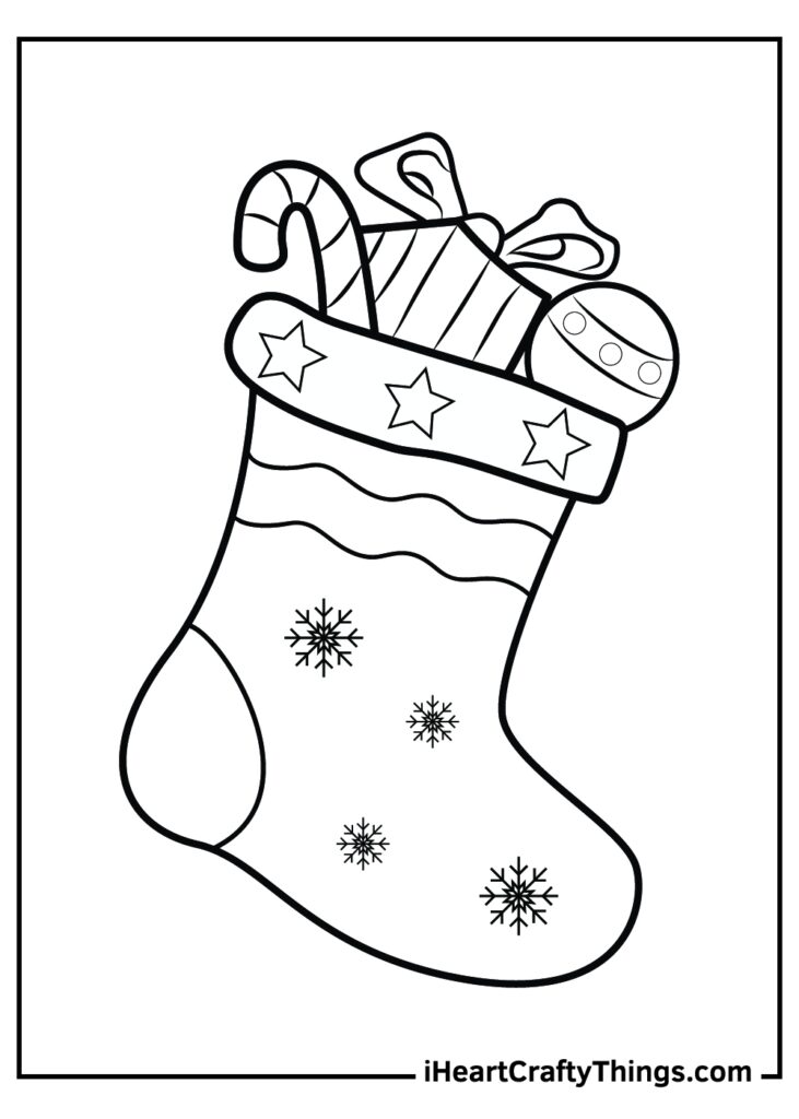 Template Print Free Printable Christmas Stocking Pattern