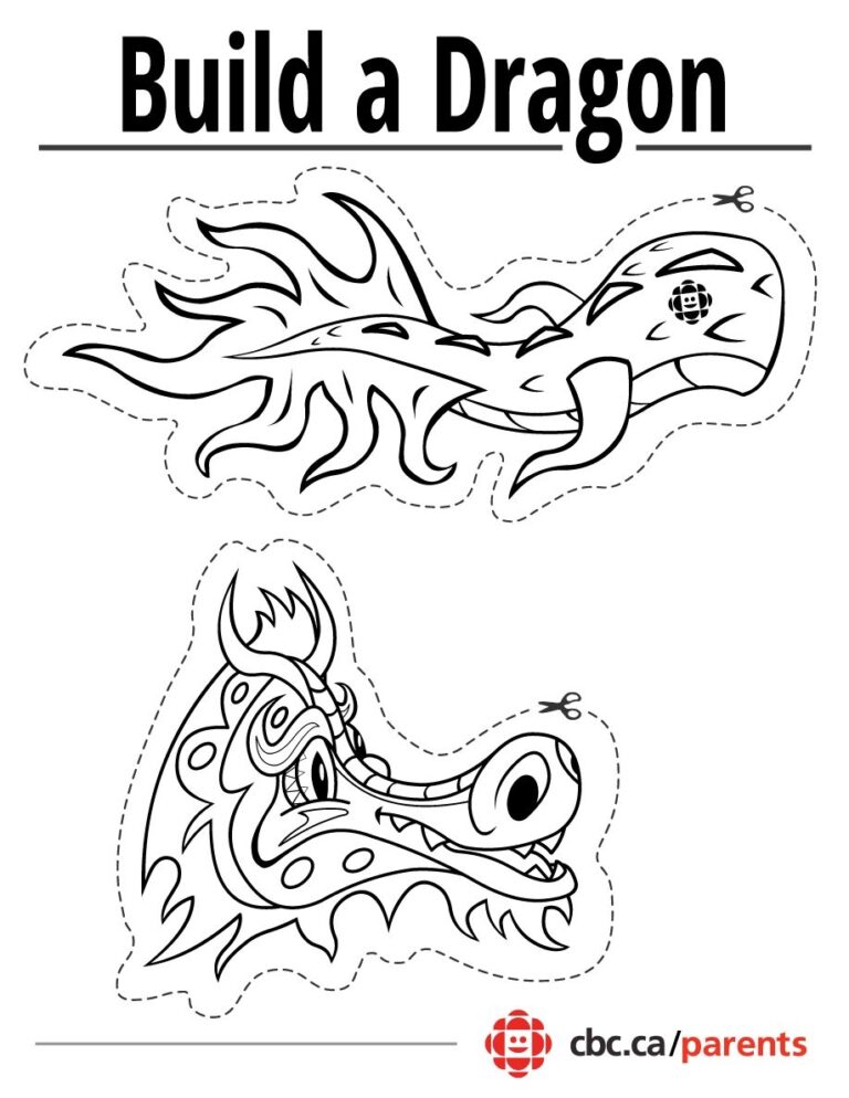 Printable Chinese Dragon Craft Template Fillable Form 2023