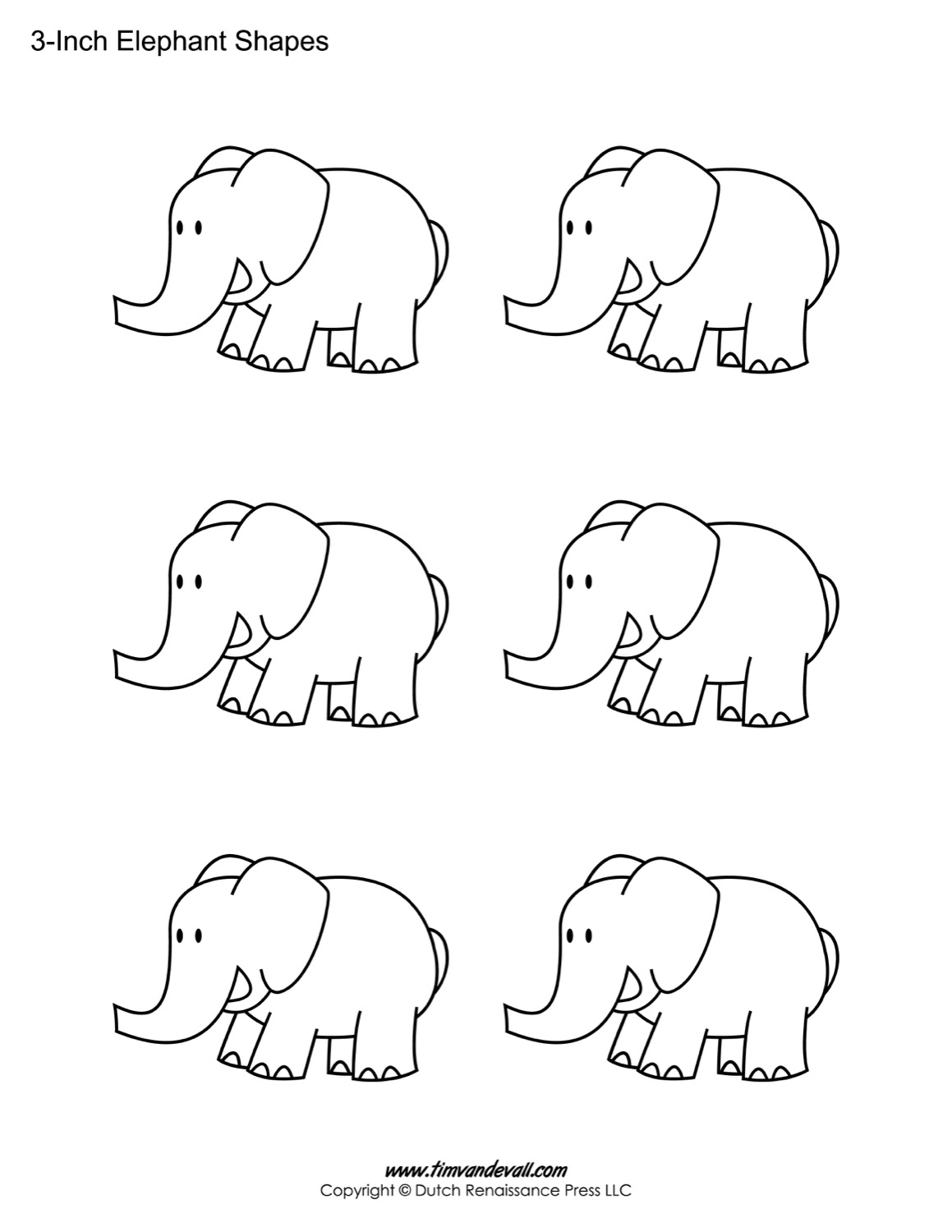 Printable Elephant Templates Elephant Shapes For Kids