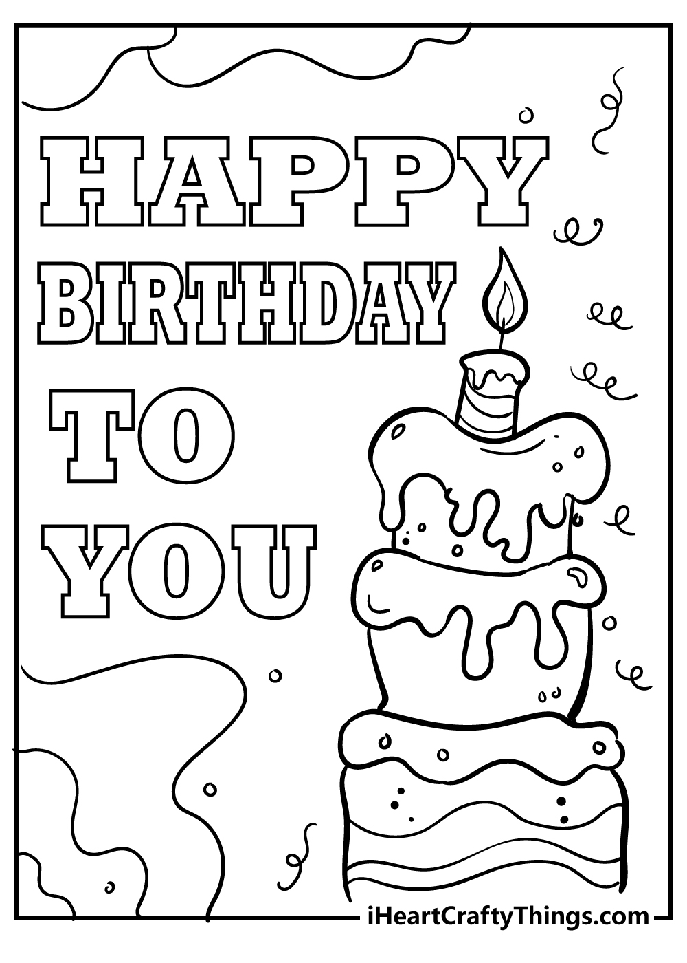 Printable Happy Birthday Coloring Pages Updated 2023 - Fillable Form 2023