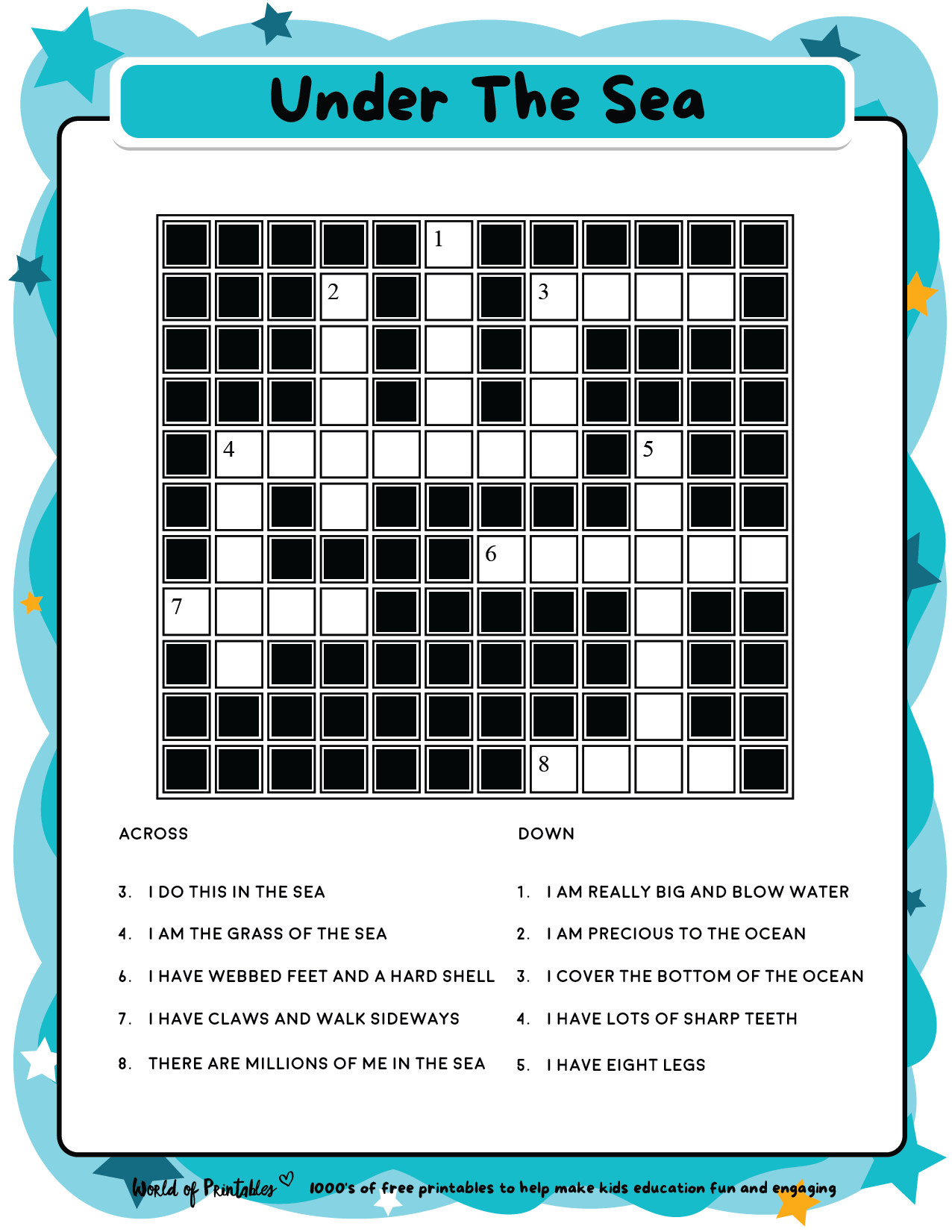 Printable Kids Crossword Puzzles World Of Printables