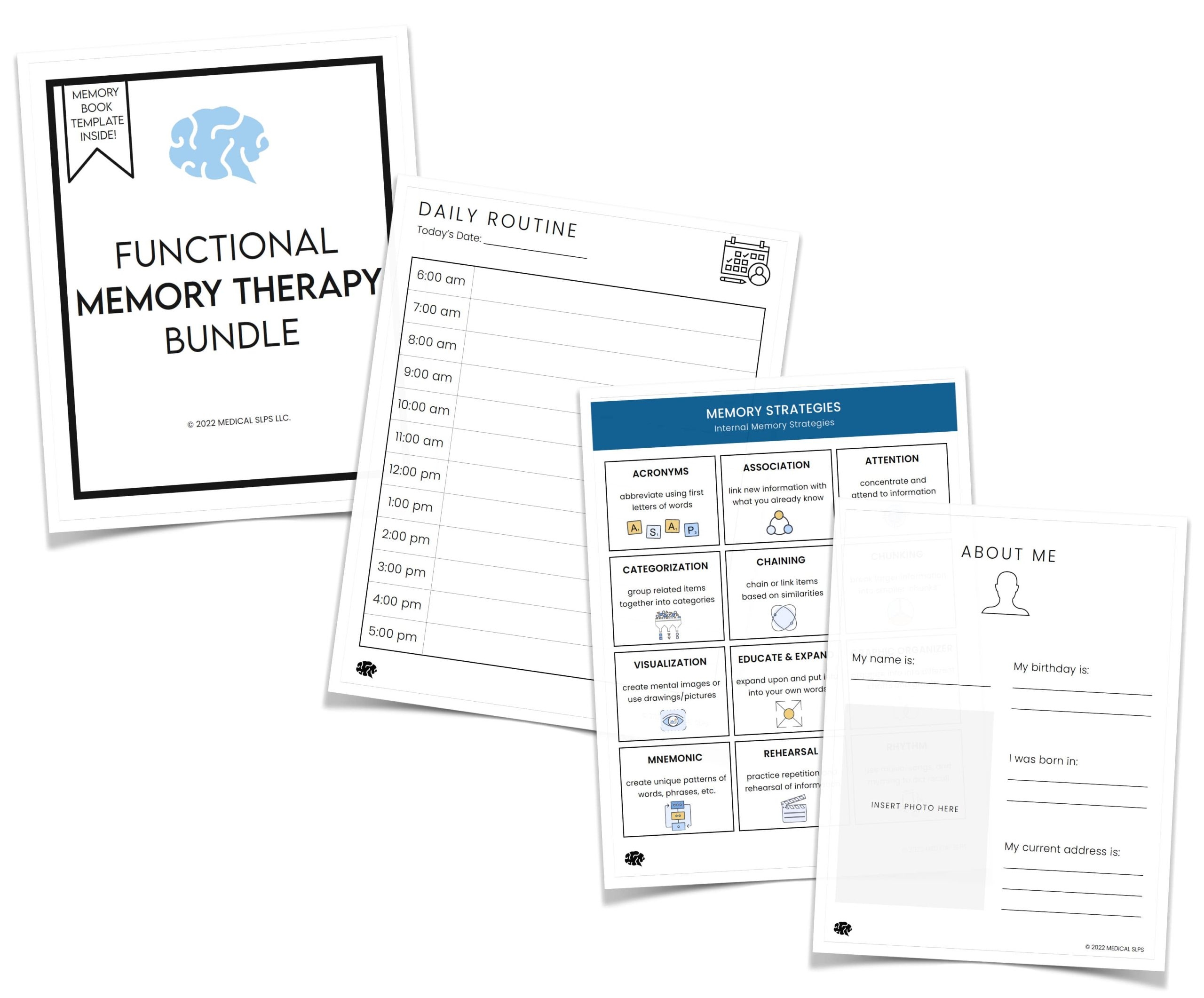 Printable Memory And Orientation Book Medical SLPs
