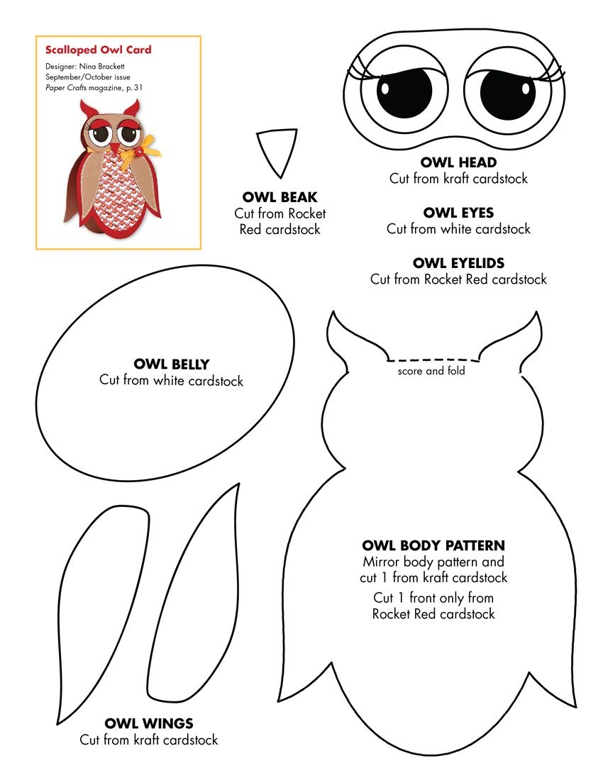 Printable Owl Pattern Template Clip Art Library