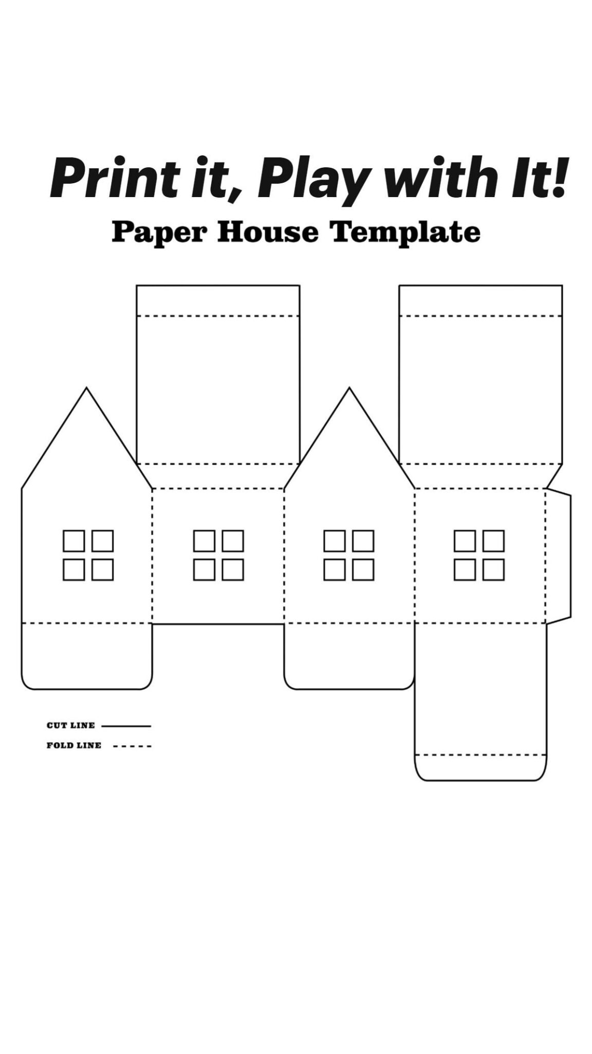 Printable Paper House Template Paper House Template Paper Crafts Paper ...