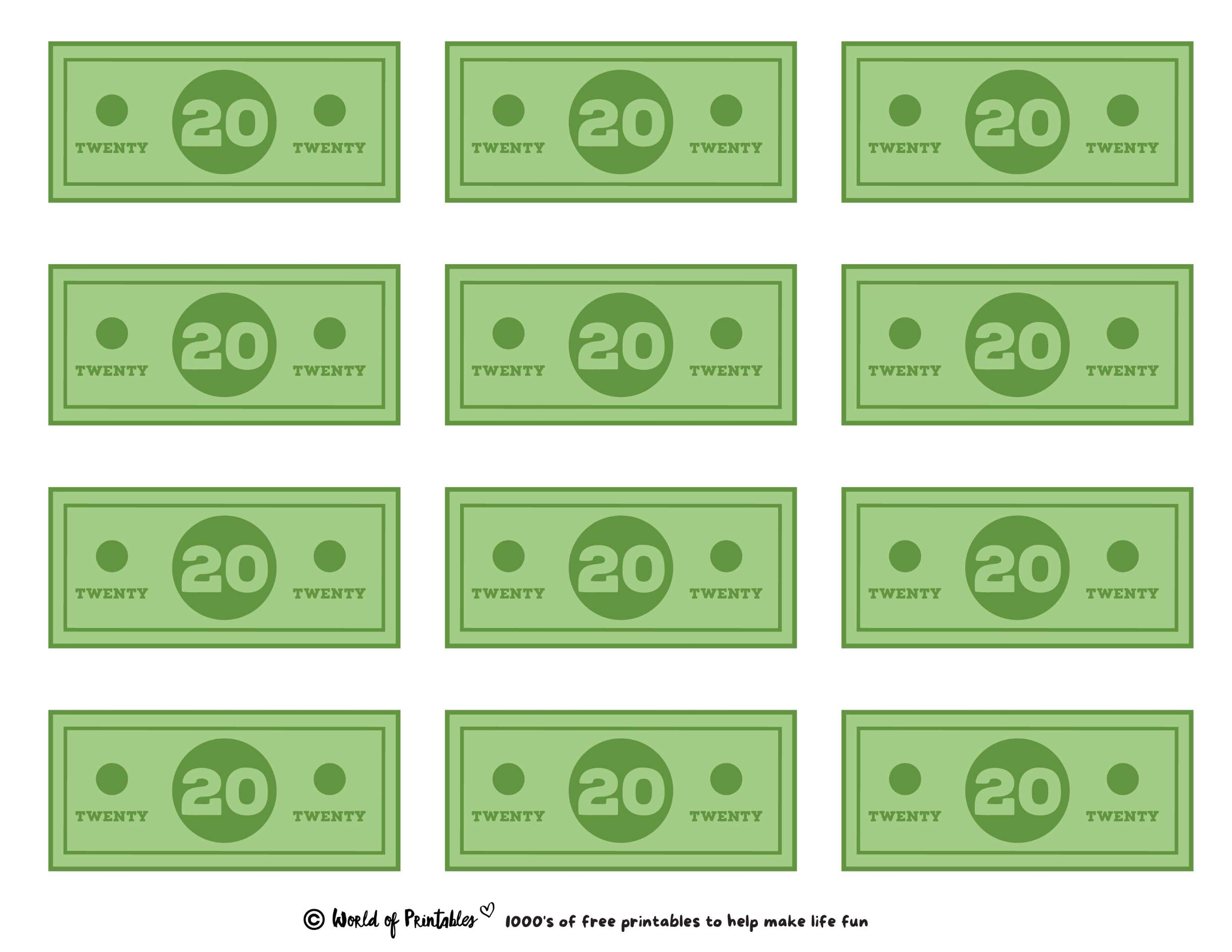 Printable Play Money Play Learn World Of Printables