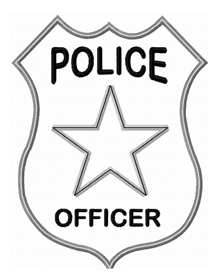 Printable Police Badges For Kids Coloring Home Fillable Form 2023
