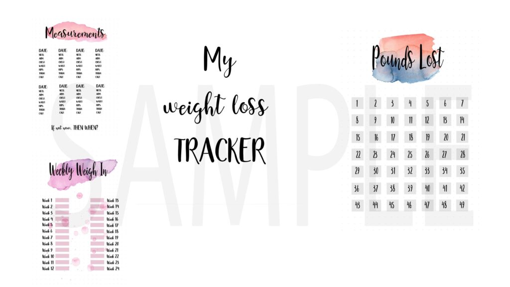 Weight Loss Bullet Journal Printables