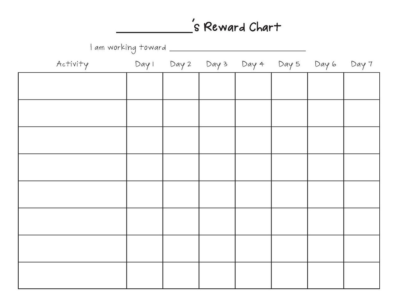 Printable Reward Chart Template Activity Shelter Reward Chart Template Free Printable Behavior Chart Reward Chart Kids