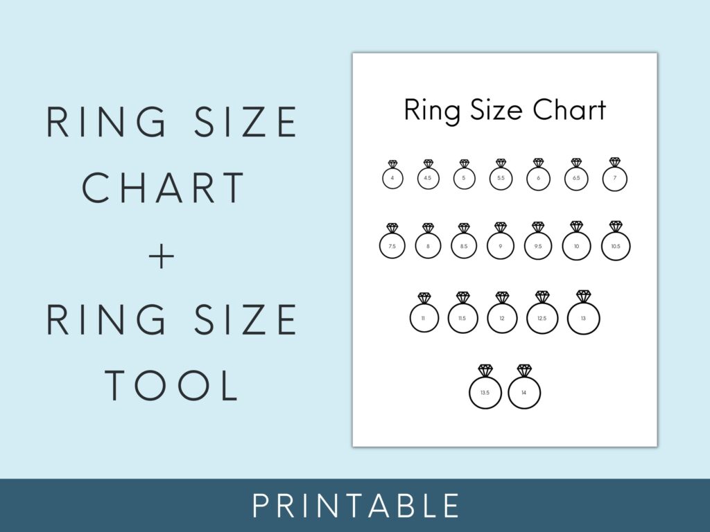 Printable Ring Size Chart Ring Sizer Tool Find Your Ring Etsy sterreich