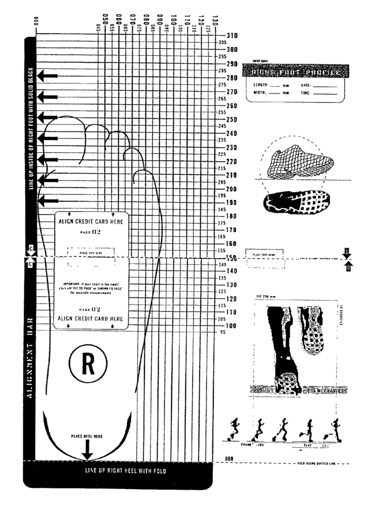 Shoe Sizing Template Printable