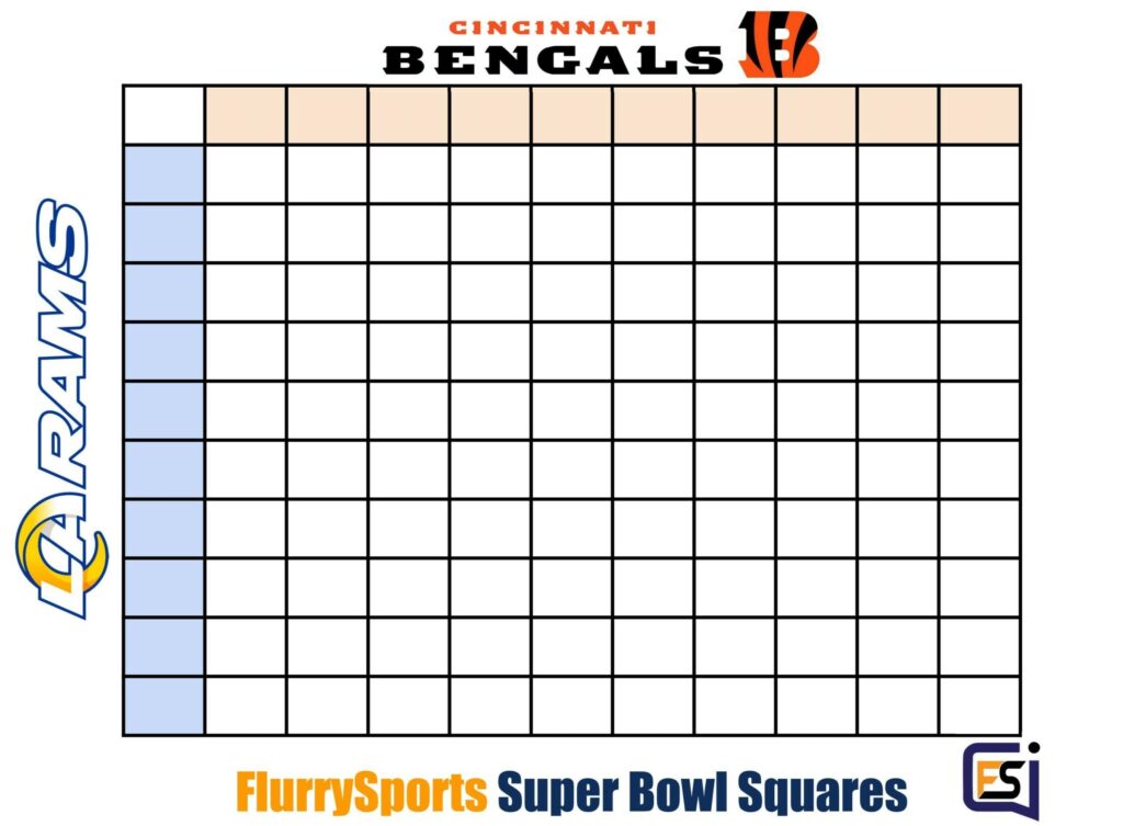 Printable Super Bowl Square Template