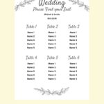Printable Wedding Seating Chart Template Google Docs Word Apple Pages PDF Template