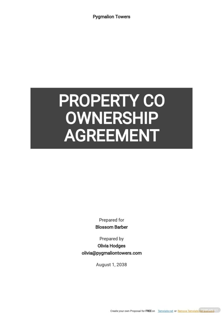 Property Co Ownership Agreement Template Google Docs Word Apple Pages Template