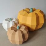 PUMPKIN Papercraft Template 3D Origami Low Poly Polygonal