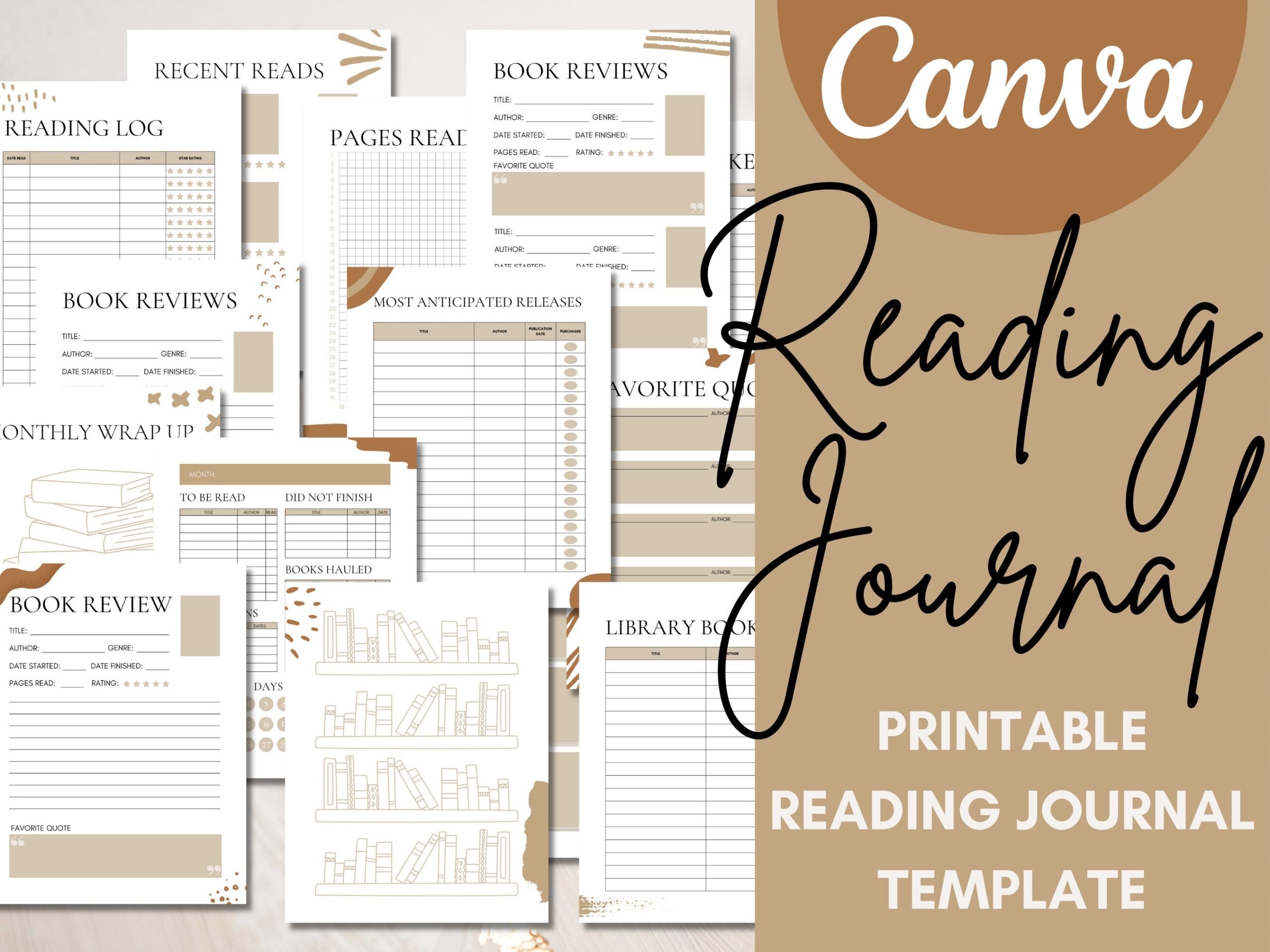 Reading Journal Printable Reading Journal Template Reading Etsy de