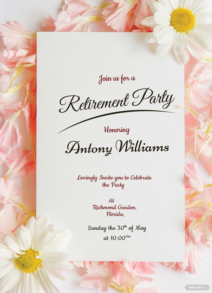 Retirement Invitation Word Templates Design Free Download Template