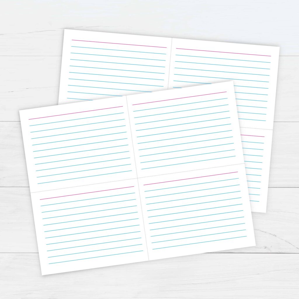 Free Printable Printable Index Card Template