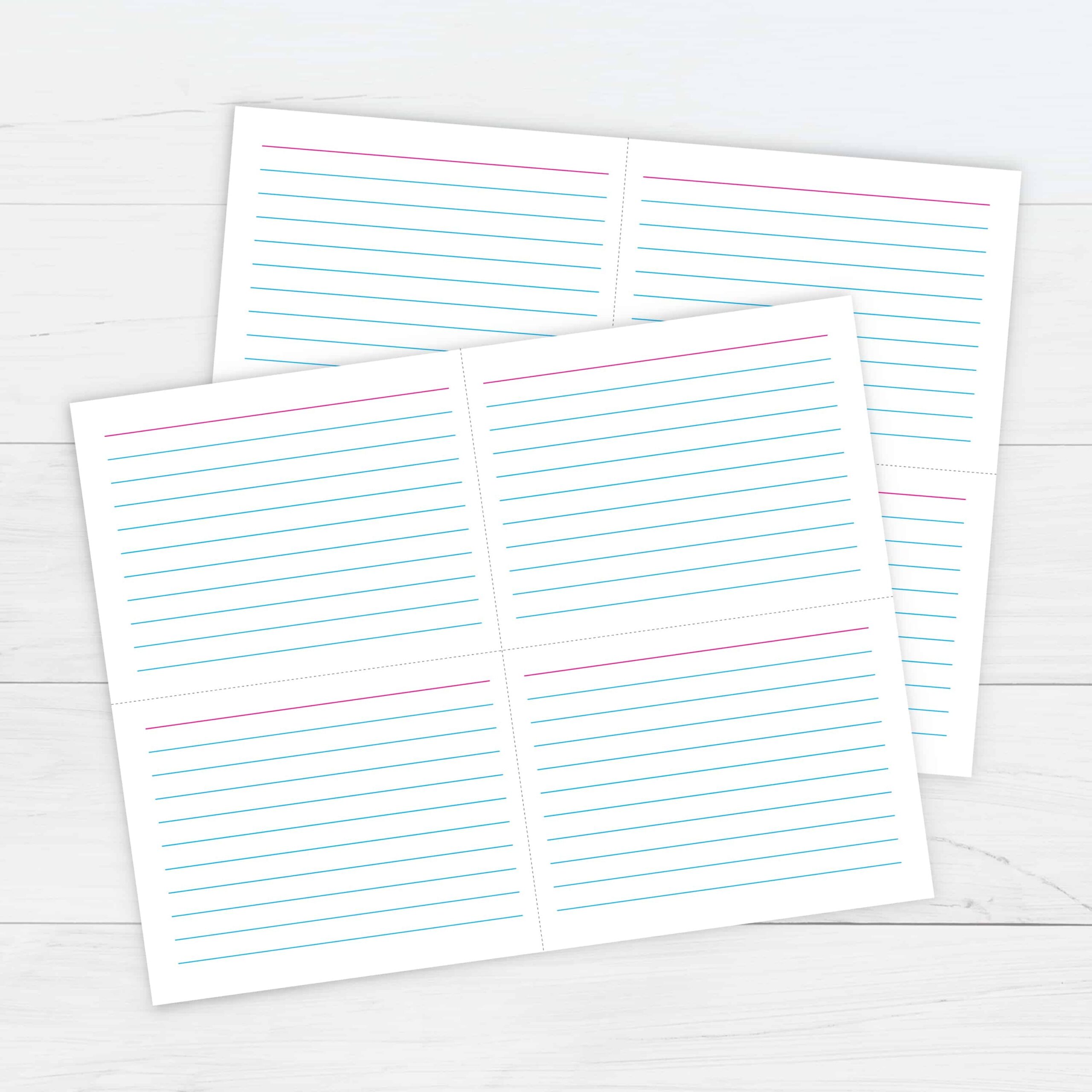 Ruled Index Cards Template Free Printable Download