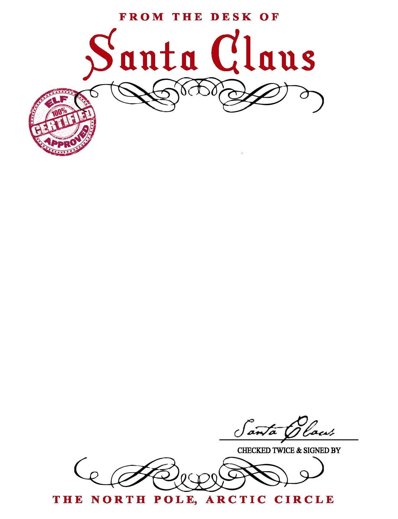 Santa Claus Stationary Free Printable Santa Letter Template Santa Claus Letter Template Santa Template