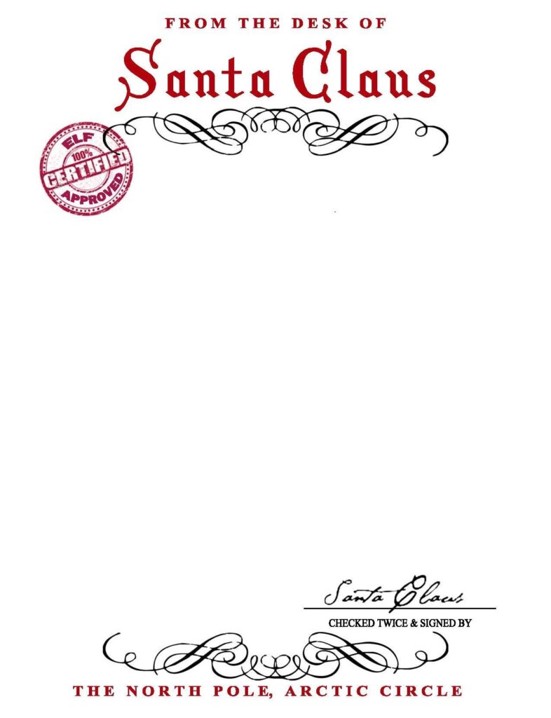 Santa Claus Letter Template Printable