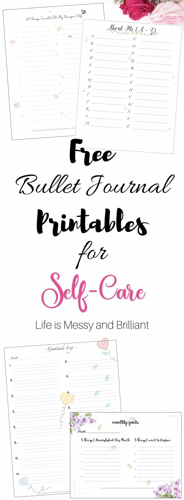 Self Care Mental Health Bullet Journal Templates