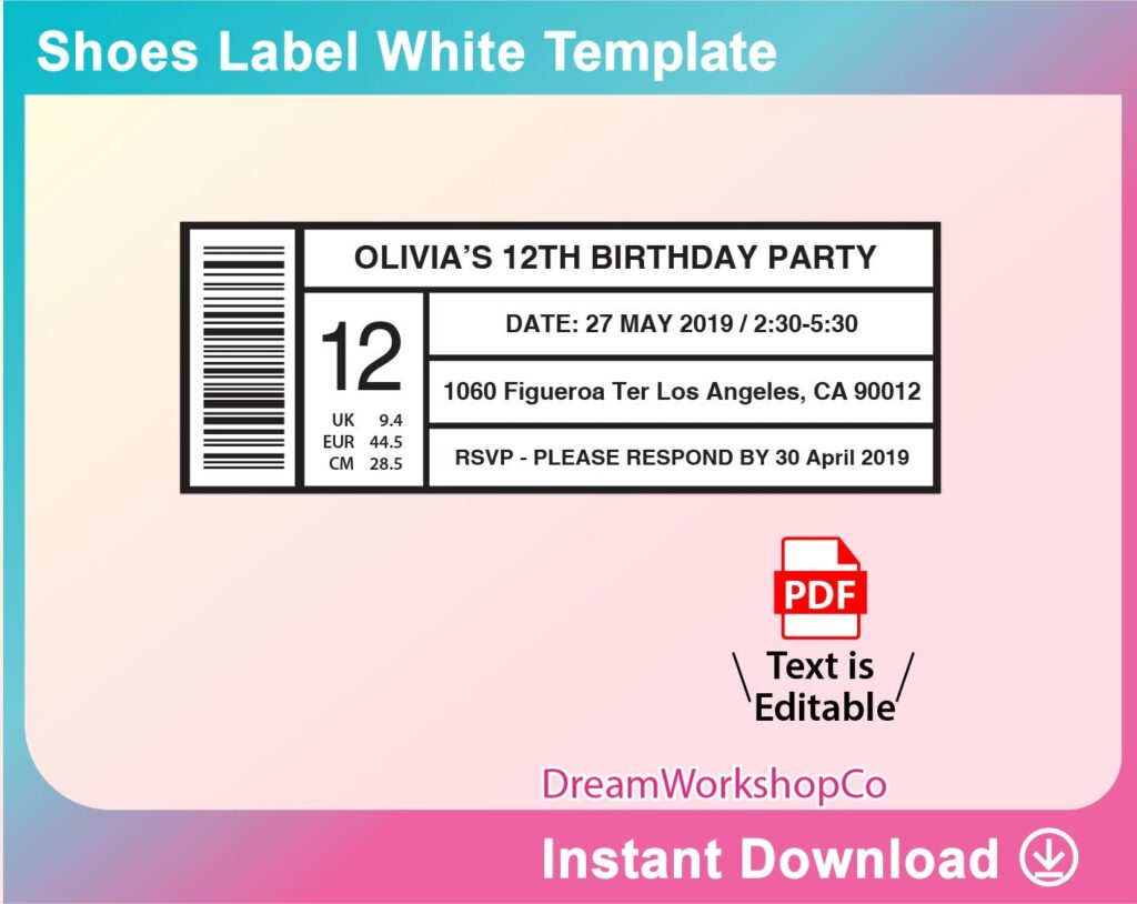 Printable Box Label Template