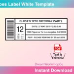 Shoe Box Label Template PDF Printable Instant Download Etsy de