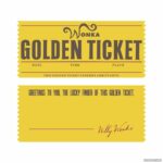 Simple Editable Printable Wonka Golden Ticket Golden Ticket Golden Ticket Template Ticket Printing