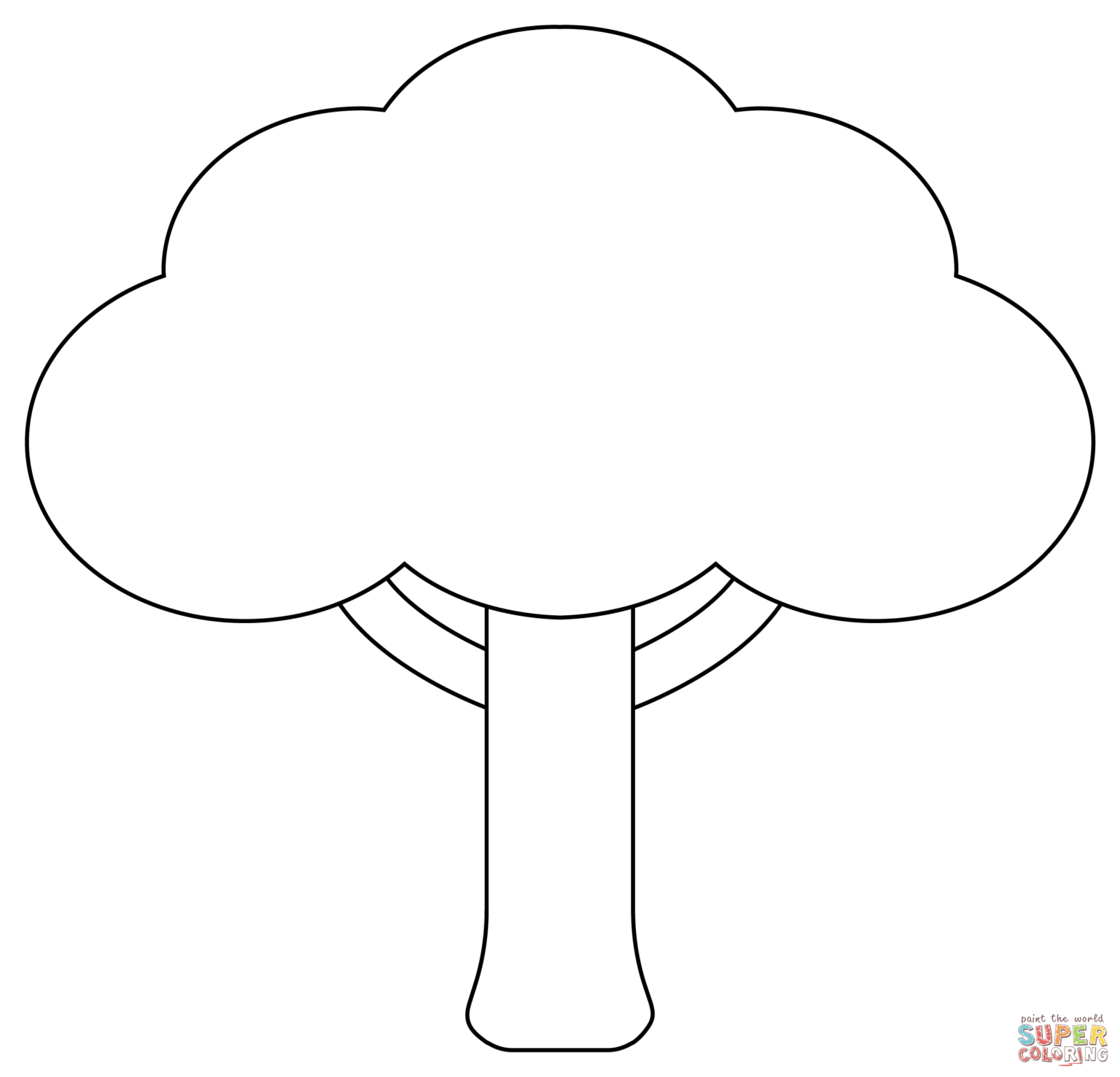 Simple Tree Coloring Page Free Printable Coloring Pages - Fillable Form ...