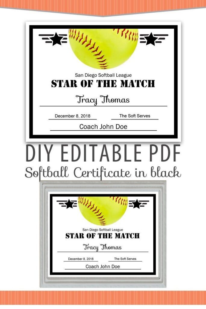 Softball Certificate Templates Douglasbaseball Intended For Softball Certificate Templates Free Award Template Certificate Templates Softball Awards
