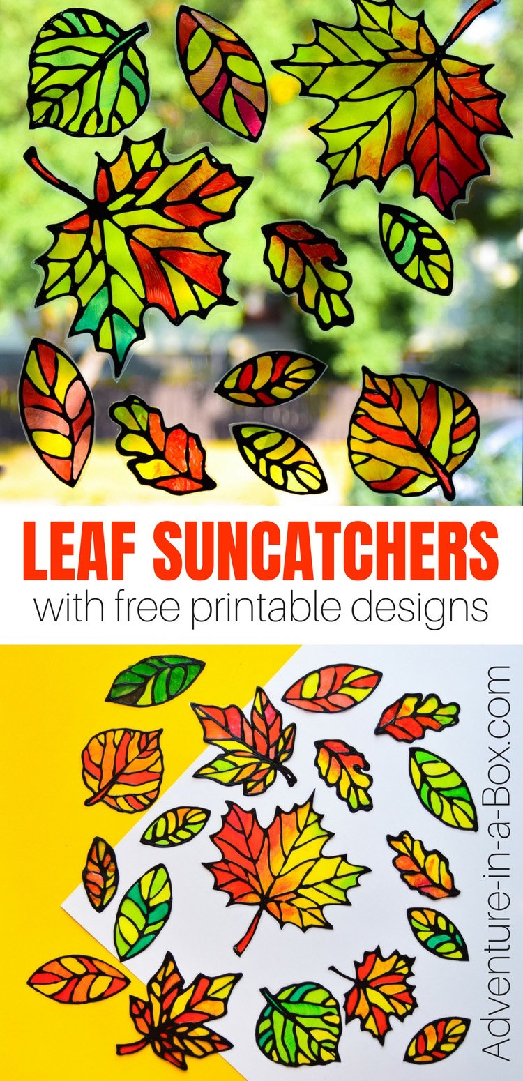 Stained Glass Leaf Suncatcher With Free Printable Templates