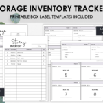 Storage Inventory Trackers Printable Storage Box Labels Instant Download Live Minimal