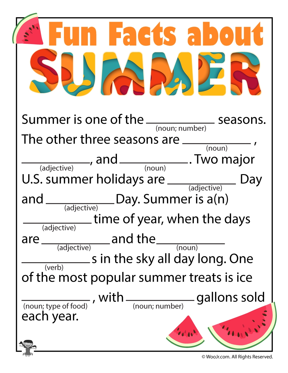 Summer Ad Libs Woo Jr Kids Activities Children s Publishing