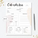 SunRayArt Designs Cake Order Form Editable Template