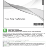 Texas Temp Tag Template Fill Out Sign Online DocHub