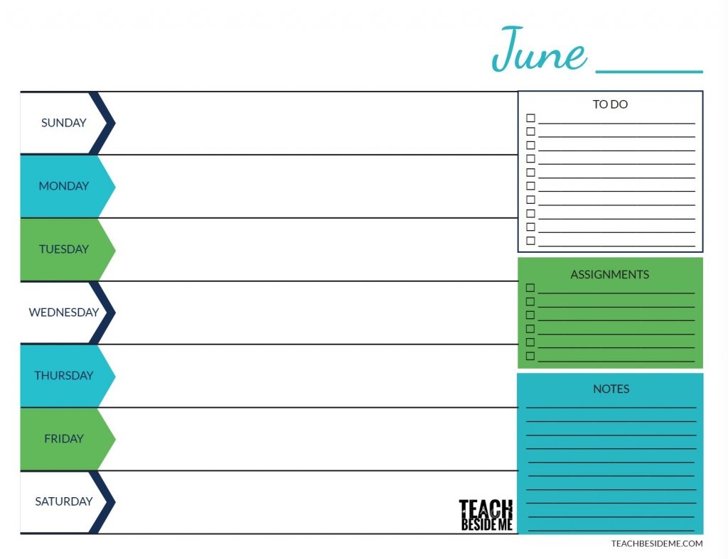 Printable Weekly Homeschool Planner