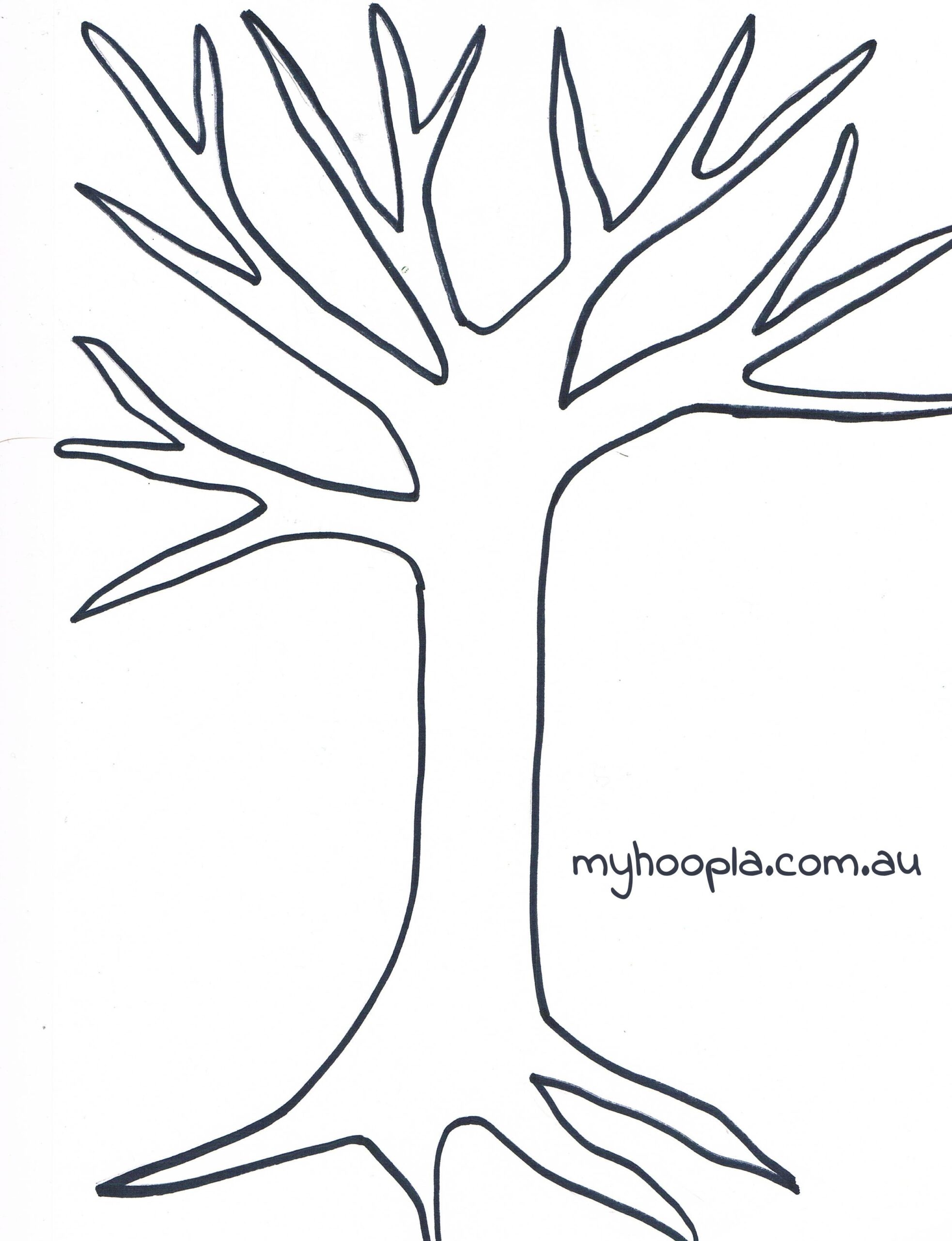 Tree Templates Tree Coloring Page Button Tree Art