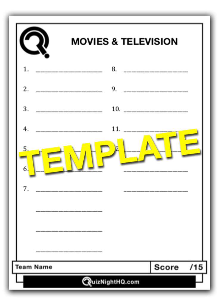 Trivia Template Printable