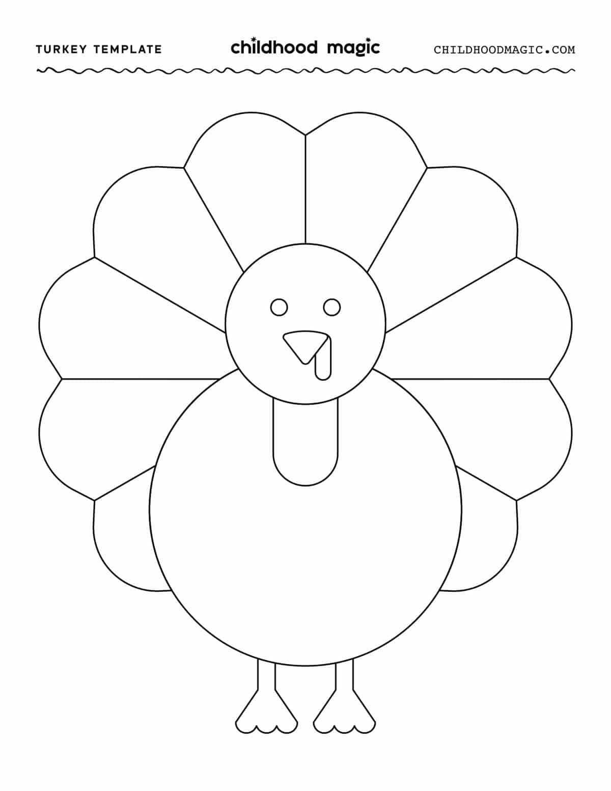 Turkey Template FREE Printable Childhood Magic